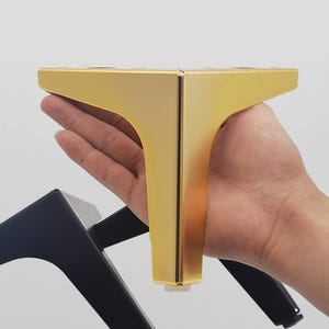 4 patas de metal dorado para muebles: patas triangulares modernas para sofá de 18 cm