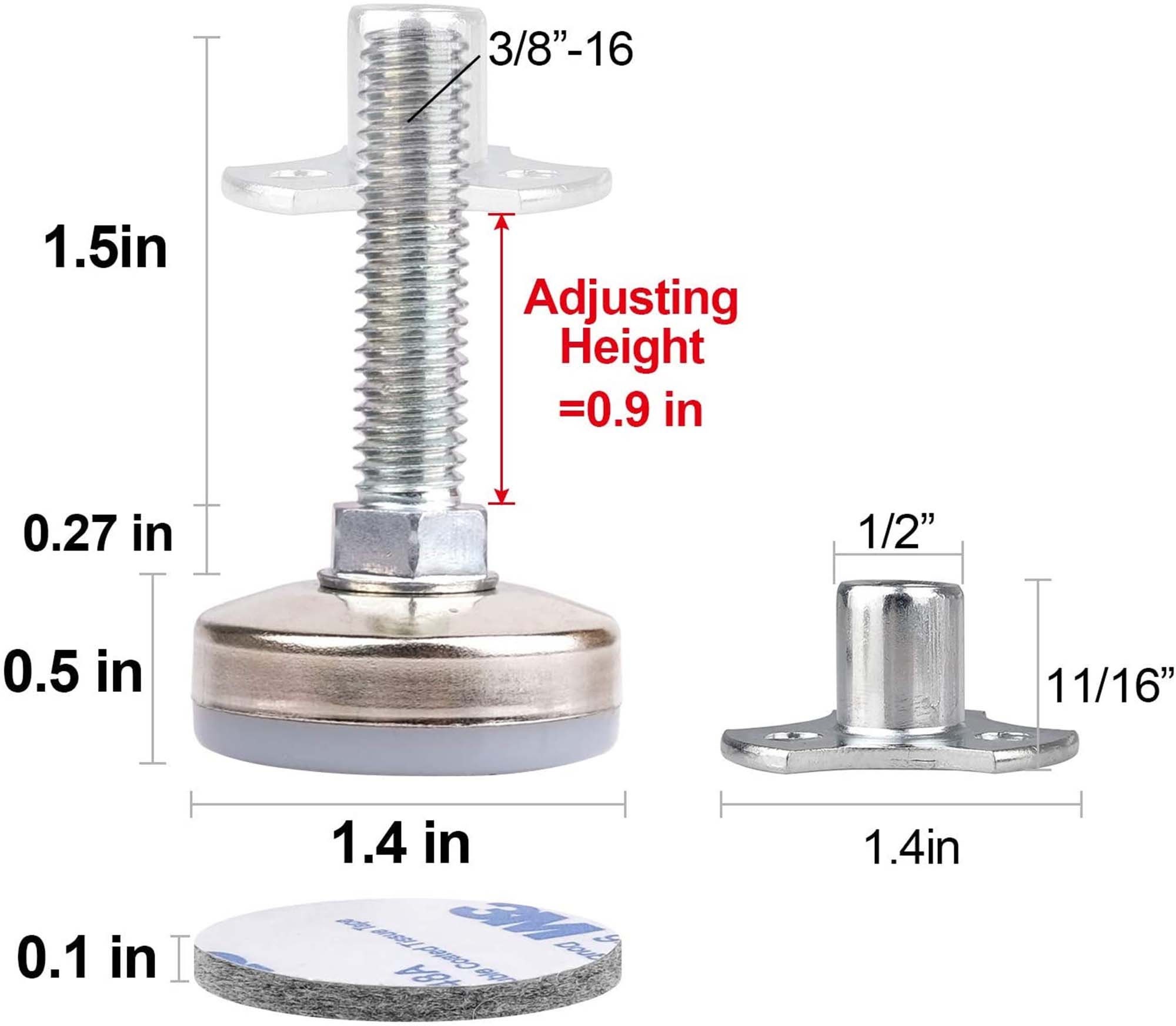Heavy Duty Furniture Leveling Feet Adjustable Furniture Leg Etsy