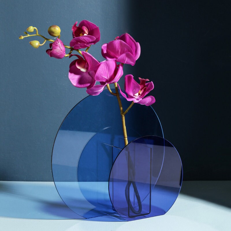 Ins colorful acrylic vase simple art geometry transparent Etsy