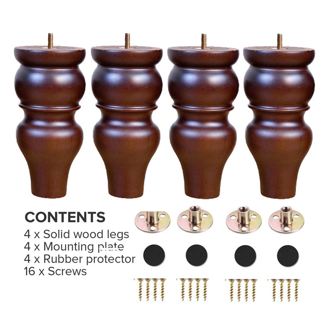 Patas De Madera Para Muebles De 6 Pulgadas - Juego De 4 Patas De Sofa De  Repu 