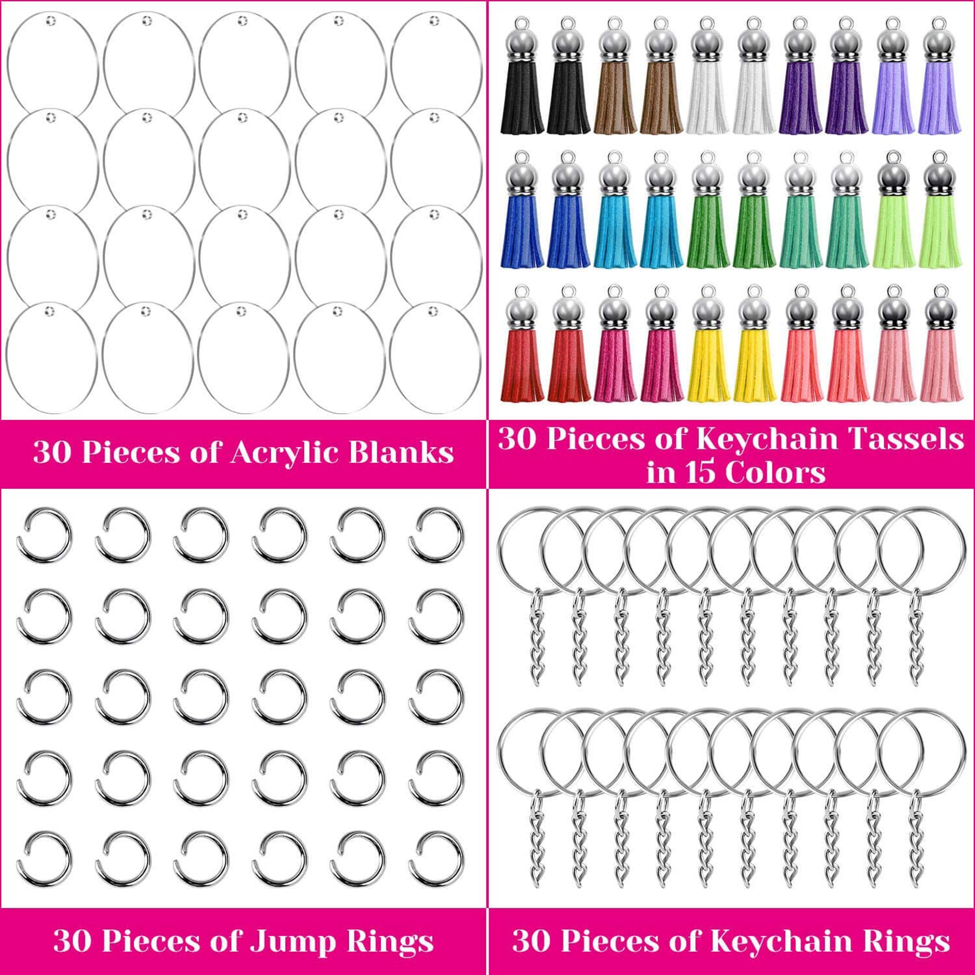 120 Pcs Acrylic Blank Keychains Setclear Keychain Blanks With Etsy