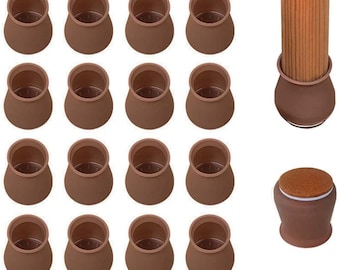 24 protectores de silicona para patas de silla con almohadillas de fieltro
