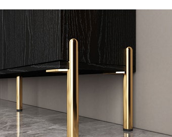 Patas de metal dorado para muebles: patas de sofá cuadradas y rectas, juego de repuesto