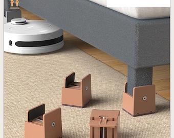 Elevadores de patas de mesa ajustables: Elevadores de muebles de metal, 4 piezas