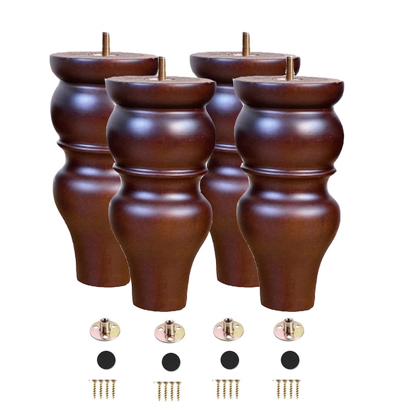 Wood Sofa Legs 6 Inch Turned Furniture Legs Set of 4 Legs for Etsy