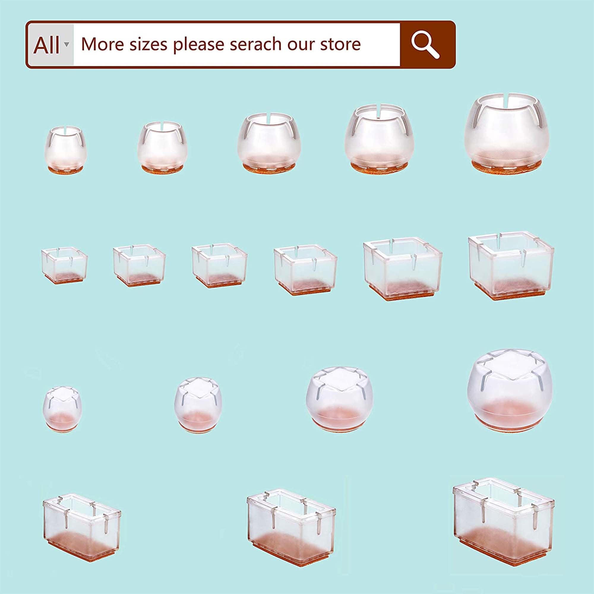 24 Pack Chair Leg Floor Protectors Fit Square Leg 1-3/4 to | Etsy