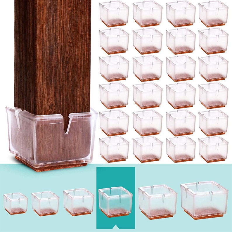 24 Pack Chair Leg Floor Protectors Fit Square Leg 13/4 to Etsy