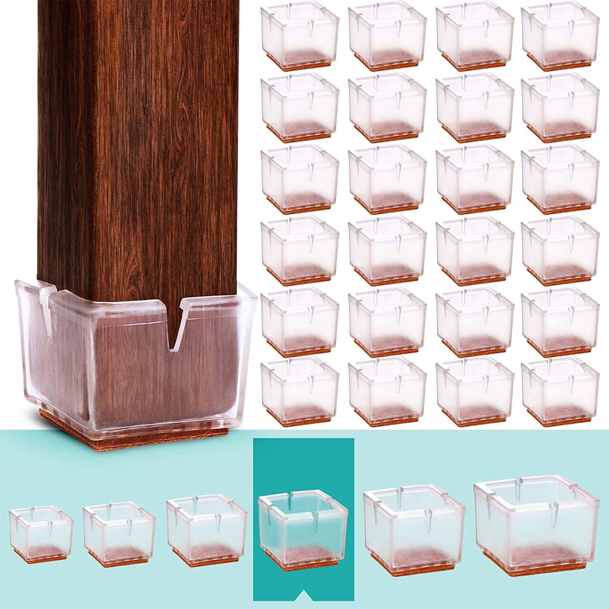 24 Pack Chair Leg Floor Protectors Fit Square Leg 13/4 to Etsy Polska