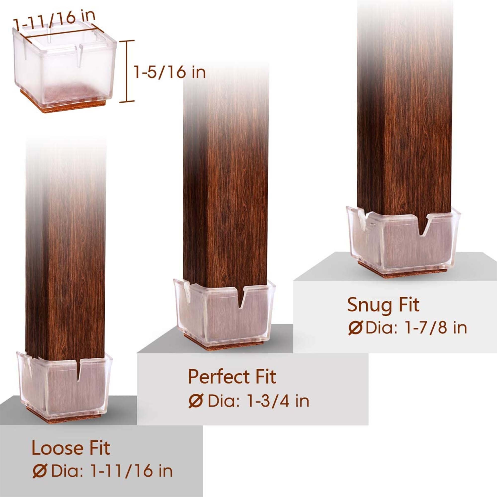 24 Pack Chair Leg Floor Protectors Fit Square Leg 13/4 to Etsy