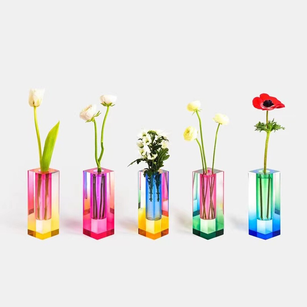 5pcs Ins Acrylic Crystal Vase Decoration Living Room Flower Etsy