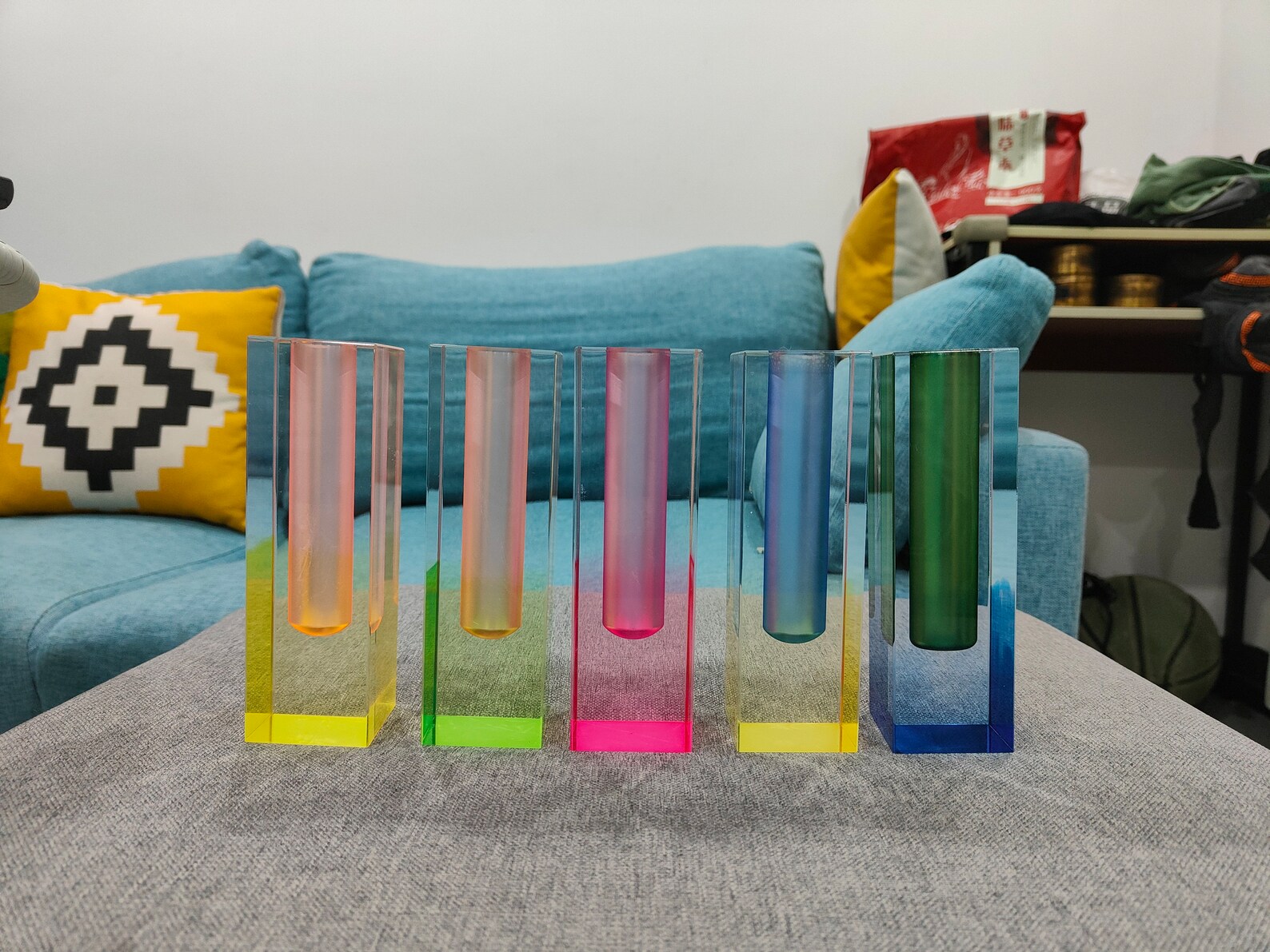 5pcs Ins Acrylic Crystal Vase Decoration Living Room Flower Etsy