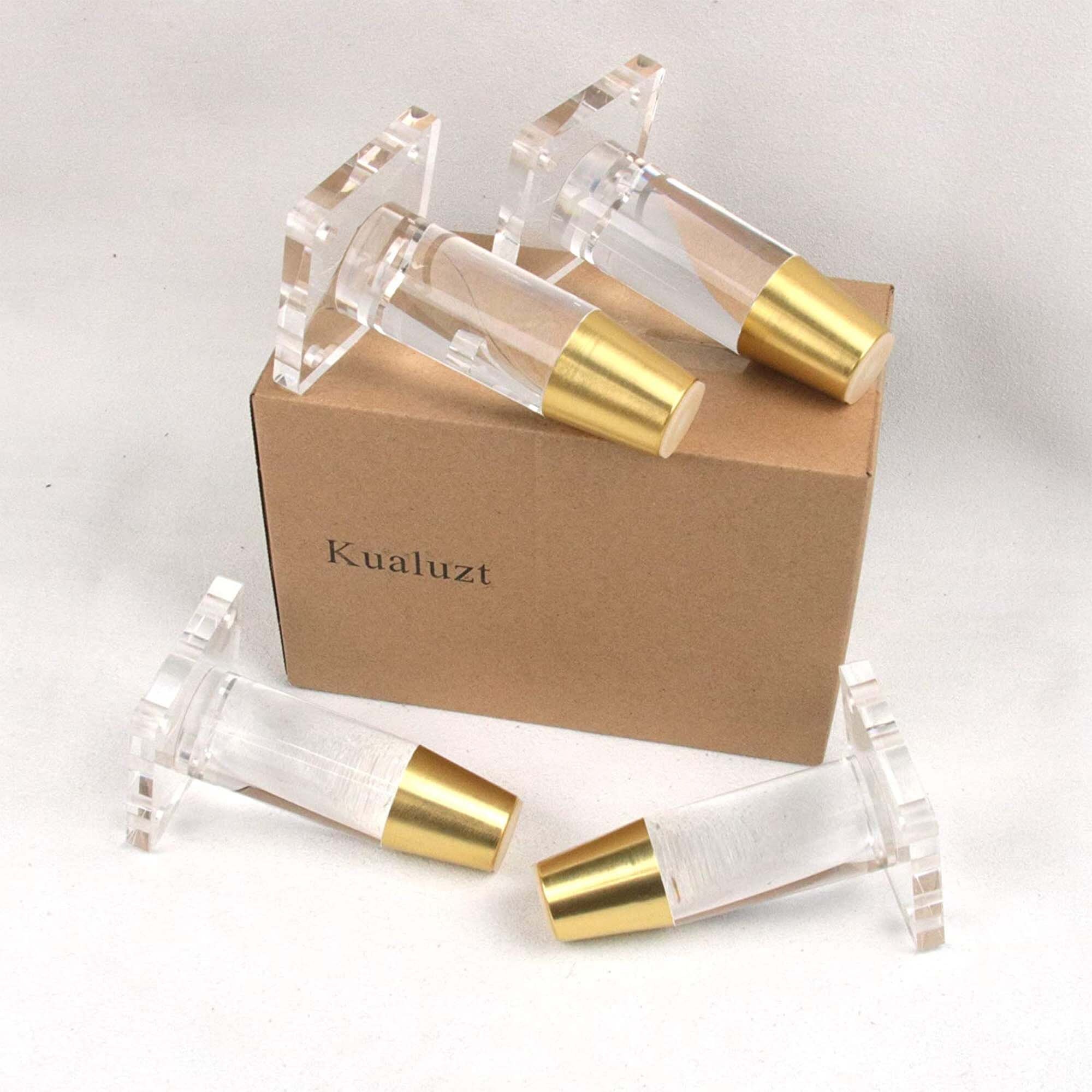 Legs for Furniture Acrylic Legs With Golden Feet Ronnd Tapered Etsy UK