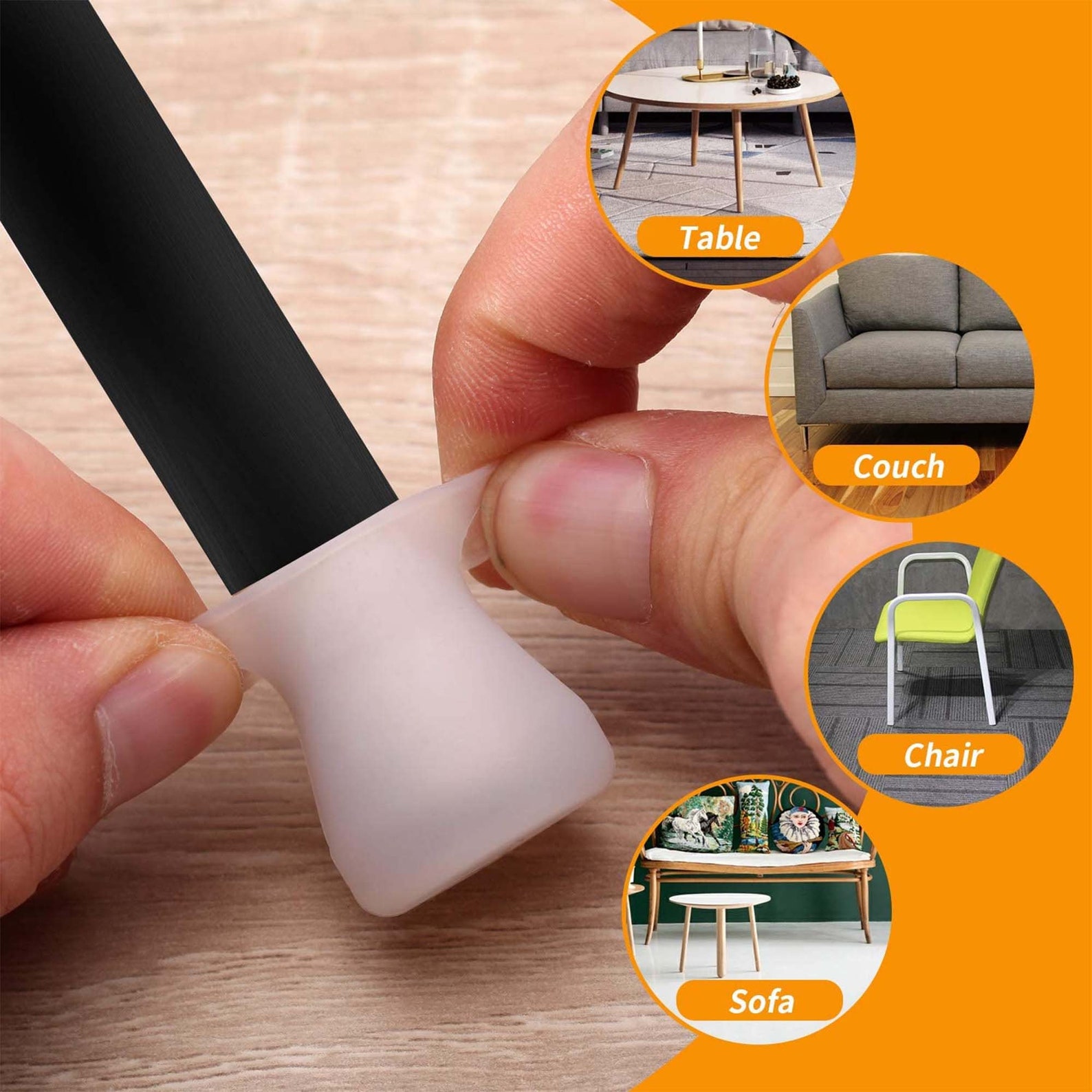 24 Extra Small Silicon Chair Leg Floor Protectors Furniture Etsy