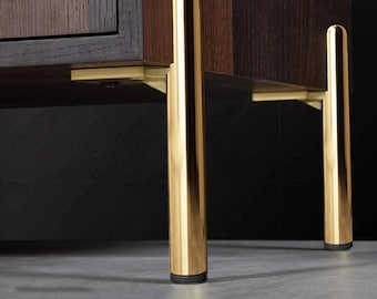 Patas de metal dorado para muebles: patas de sofá de tubo recto (4 piezas)