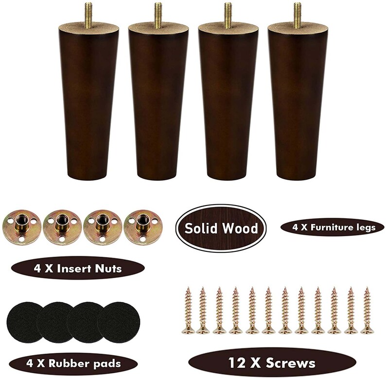 Wood Furniture Legs 6 Inch Furniture Leg Wood Sofa Legs Etsy