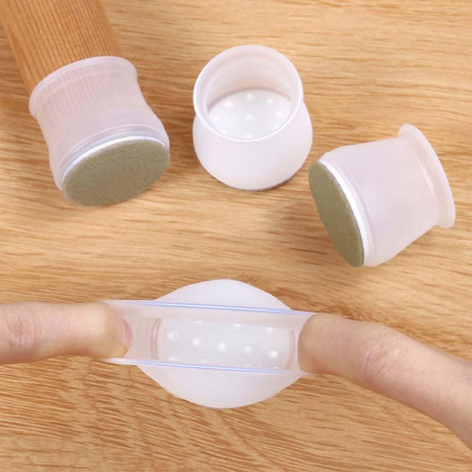 16PCS Upgraded Silicone Chair Leg Caps With Felt Pads Fit Etsy