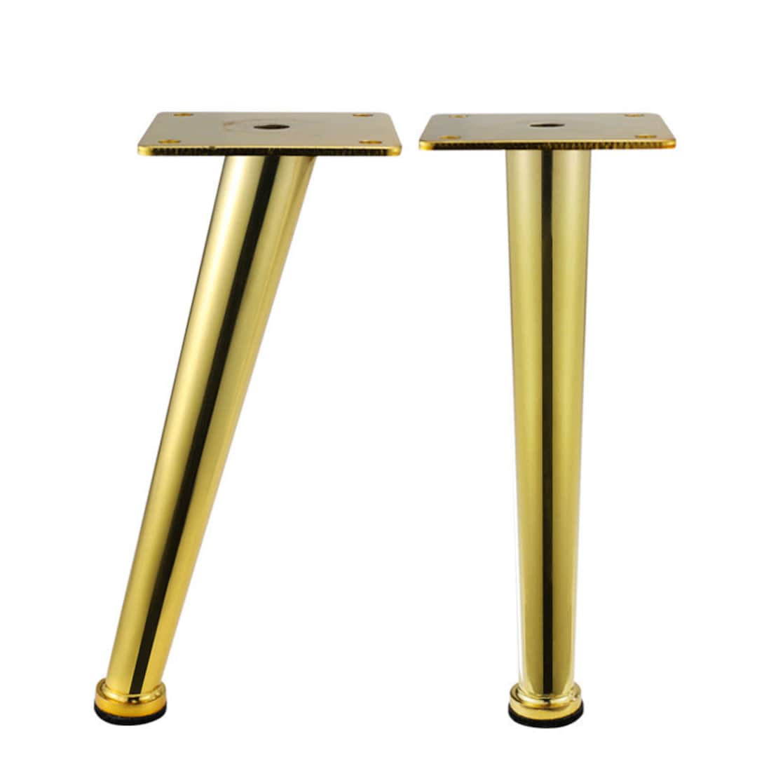 4pc Oblique Golden Metal Furniture Legs, Sofa Foot, Straight Furniture