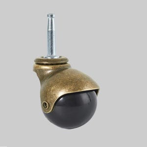 アンティーク真鍮仕上げボールキャスターホイール4個：家具脚、1.5インチ/2インチ