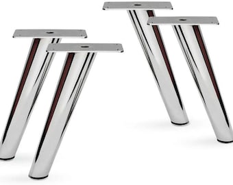 Pieds en métal de 6 pouces de hauteur Slant Furniture - Lot de 4 Nouveau (Chrome)