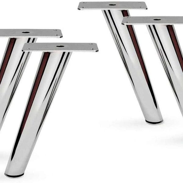 6inch height  Slant Furniture Metal Legs - Set of 4 New (Chrome)
