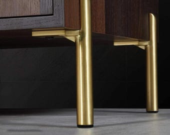 Patas de metal dorado para muebles: patas de sofá de tubo recto (4 piezas)