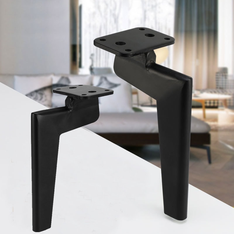 4pc 17.5cm Inclined Black Metal Furniture Legs Straight Sofa Etsy Canada