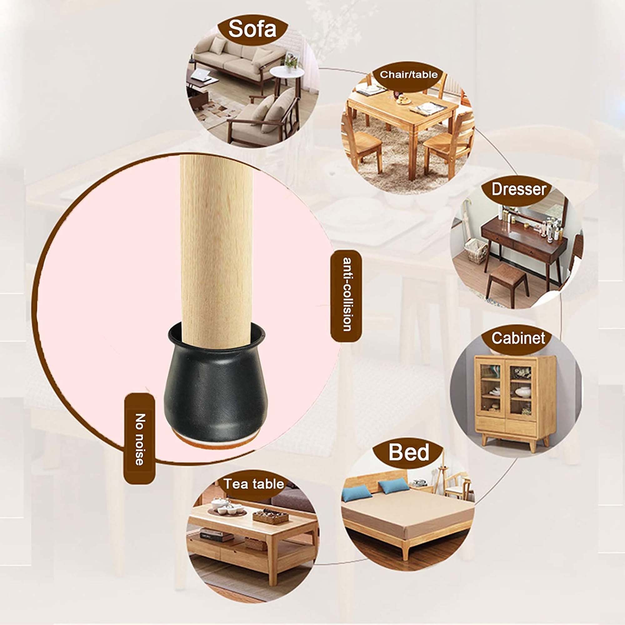 Chair Leg Floor Protectors 16 PCS Upgraded Silicone Chair Leg | Etsy