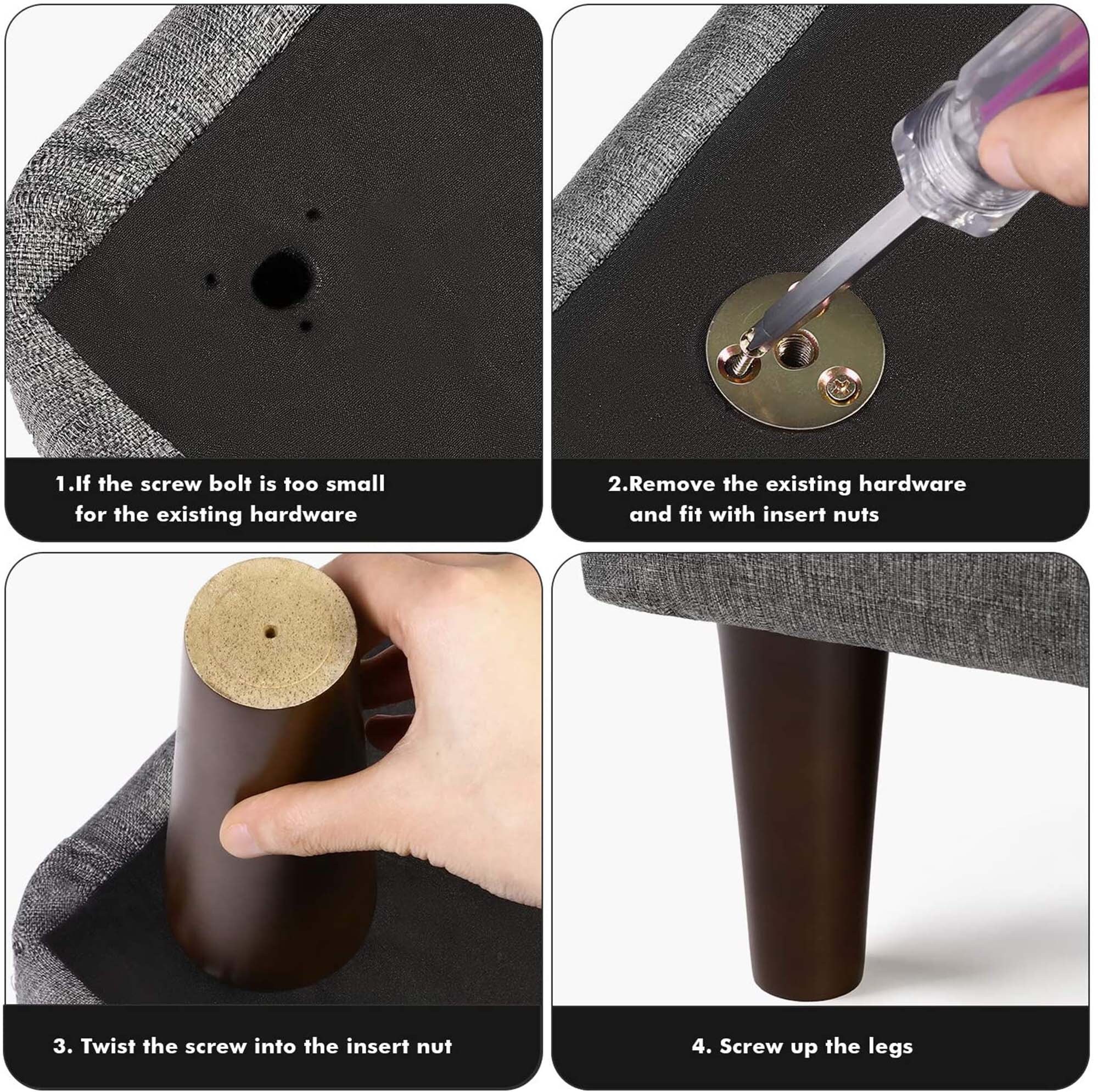 Wood Furniture Legs 3 Inch Sofa Legs Pack of 4 Square Couch Etsy Canada