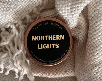 100% soy wax candle- Northern Lights (wintery mix with pine)