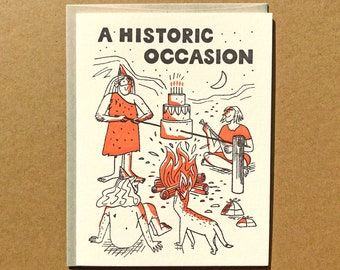 A Historic Occasion - Letterpress - Birthday Greeting Card - Blank Inside