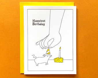 Say Cheese - Letterpress - Birthday Greeting Card - Blank Inside