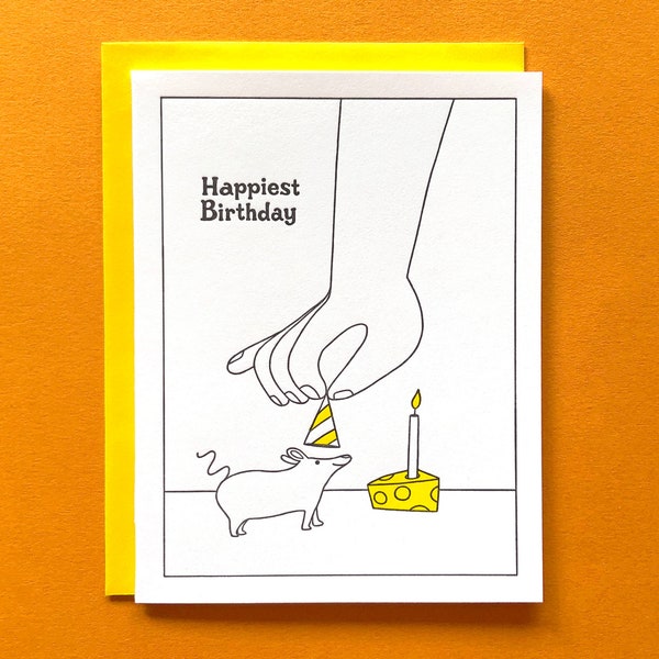 Say Cheese - Letterpress - Birthday Greeting Card - Blank Inside