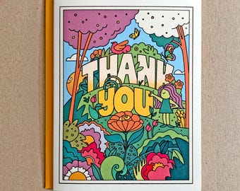 Tarjeta de felicitación "Gracias naturalmente" - Interior en blanco