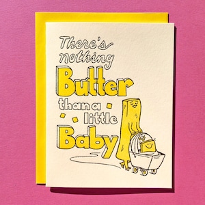 Butterbaby - New Baby Congrats - Letterpress Card - Blank Inside