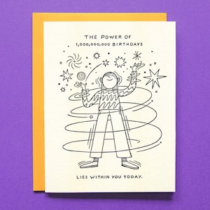 One Billion Birthdays - Letterpress - Birthday Greeting Card - Blank Inside