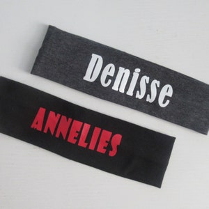 Yoga Sweat Band Personalized Initial Name Hair Band Cotton 2" Team Quote Accessory Woman Girl Teen Custom Monogram