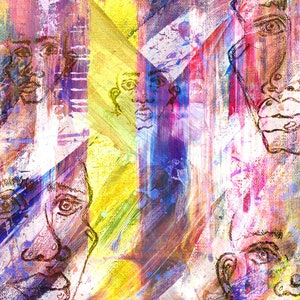 A3 portrait print on colourful background, wall art, home deco