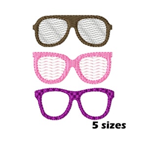 Sunglasses Embroidery Designs, Instant Download - 5 Sizes