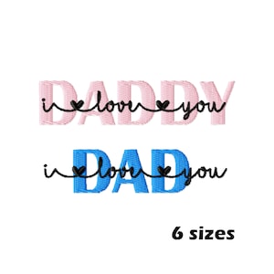 Papa und Papa Stickmuster, Instant Download - 3 Größen