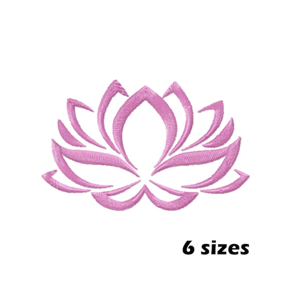 Lotus Flower Embroidery Designs, Instant Download - 6 Sizes