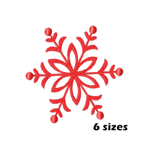 Mini Snowflake Embroidery Designs, Instant Download - 6 Sizes