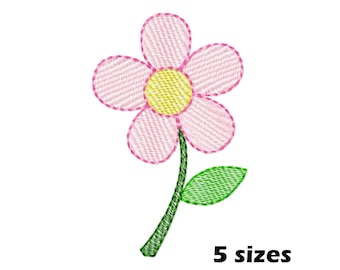 Flower Embroidery Designs, Instant Download - 5 Sizes