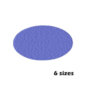 May include: A solid blue oval shaped patch with a textured fabric appearance. 6 sizes.