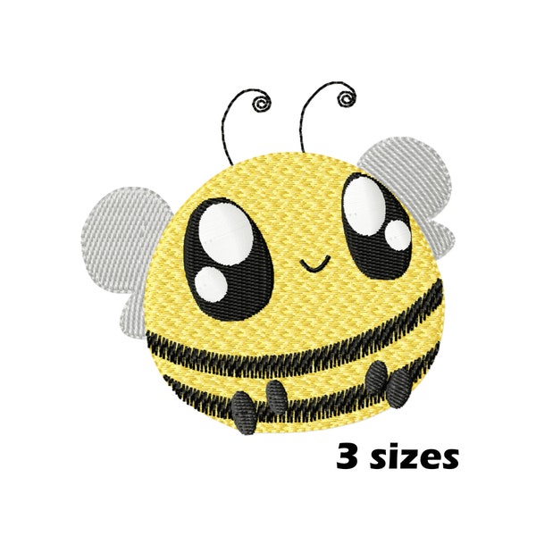 Cute Bumble Bee Embroidery Designs, Instant Download - 3 Sizes