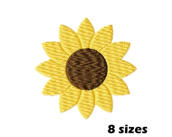 Mini Sunflower Embroidery Designs, Instant Download - 8 Sizes