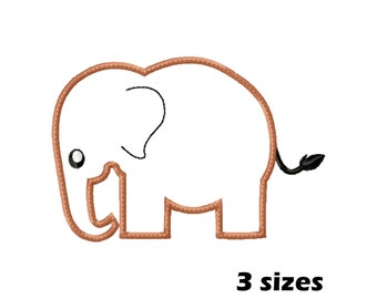 Elefant Applikation Stickmuster, Sofort Download - 3 Größen