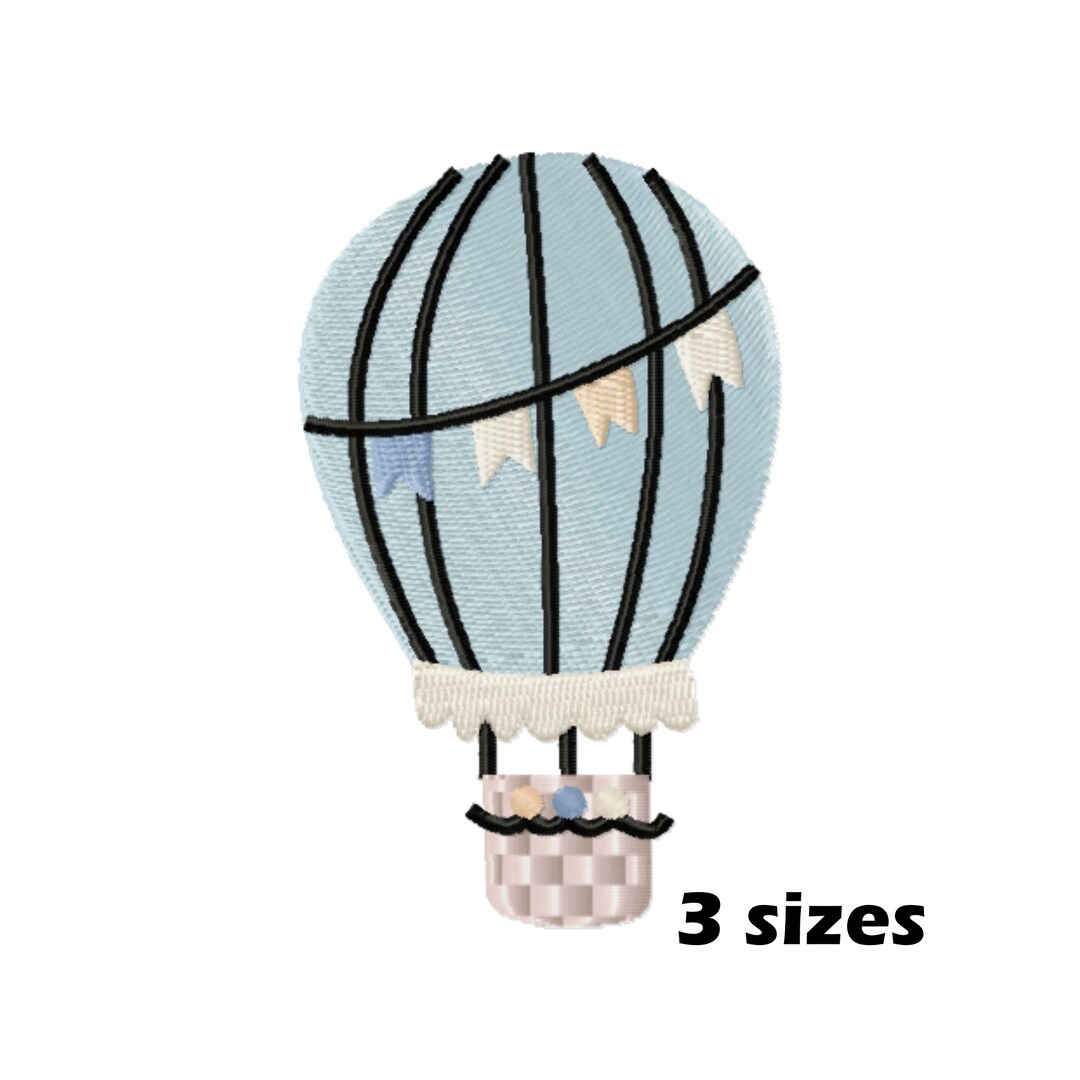 Hot Air Balloon Embroidery Designs, Instant Download - 3 Sizes - Etsy