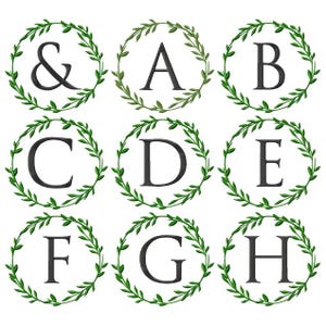 Monogram Font Wreath Bundle Ricamo Disegni, Download Immediato - 1 Taglia (SOLO TAGLIA UNICA)