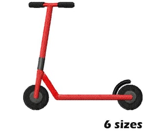 Broderidesign för sparkcykel, direkt nedladdning - 6 storlekar