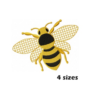 Honeybee Embroidery Designs, Instant Download - 4 Sizes